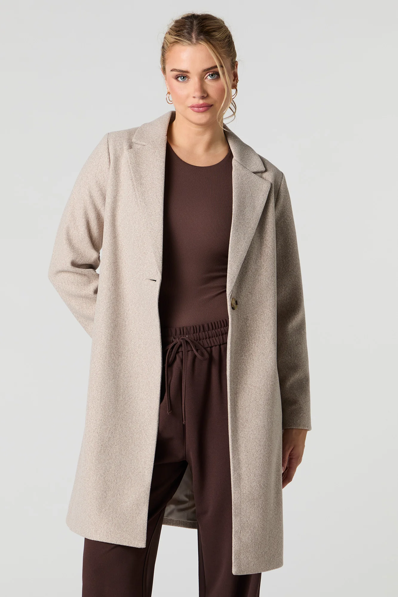 Single Button Wool Coat - Image 5