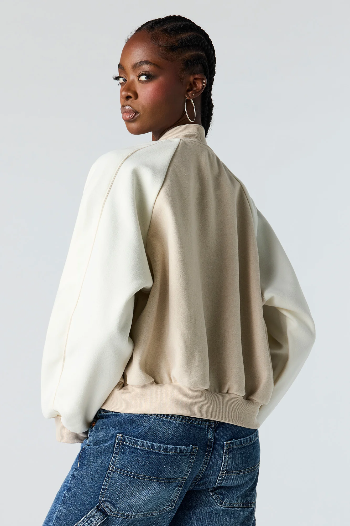 Blouson aviateur en molleton avec motif brodé - Image 3