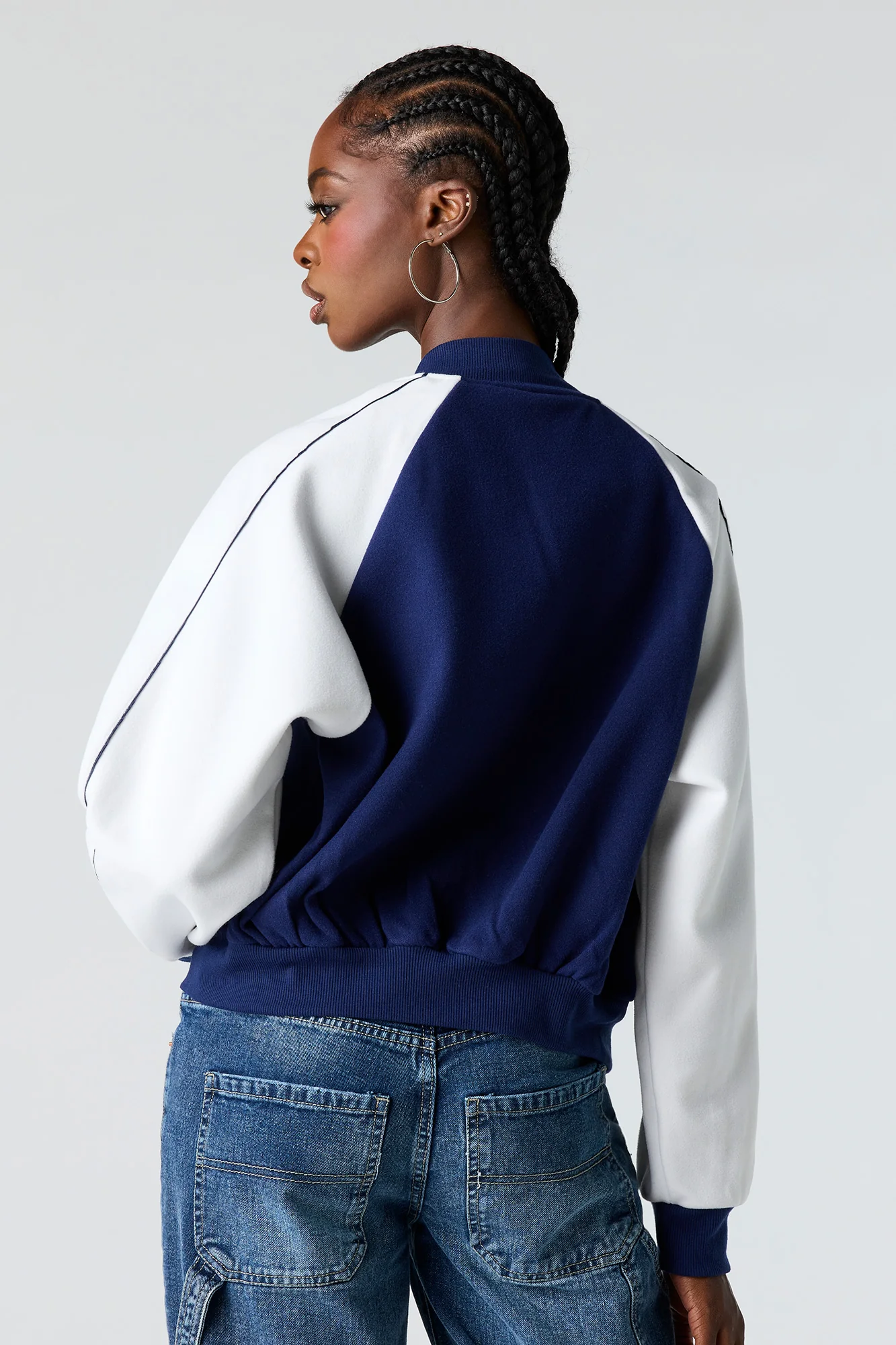 Embroidered Fleece Bomber Jacket - Image 8