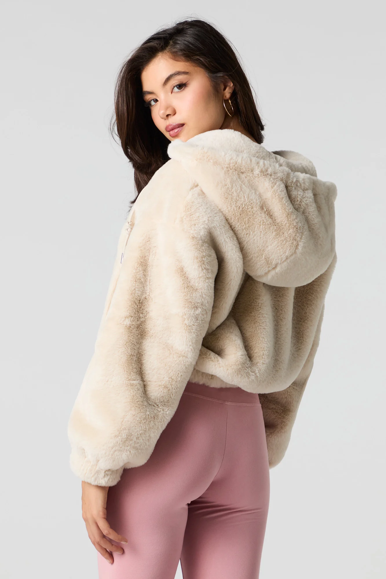 Faux Fur Bomber Jacket - Image 11