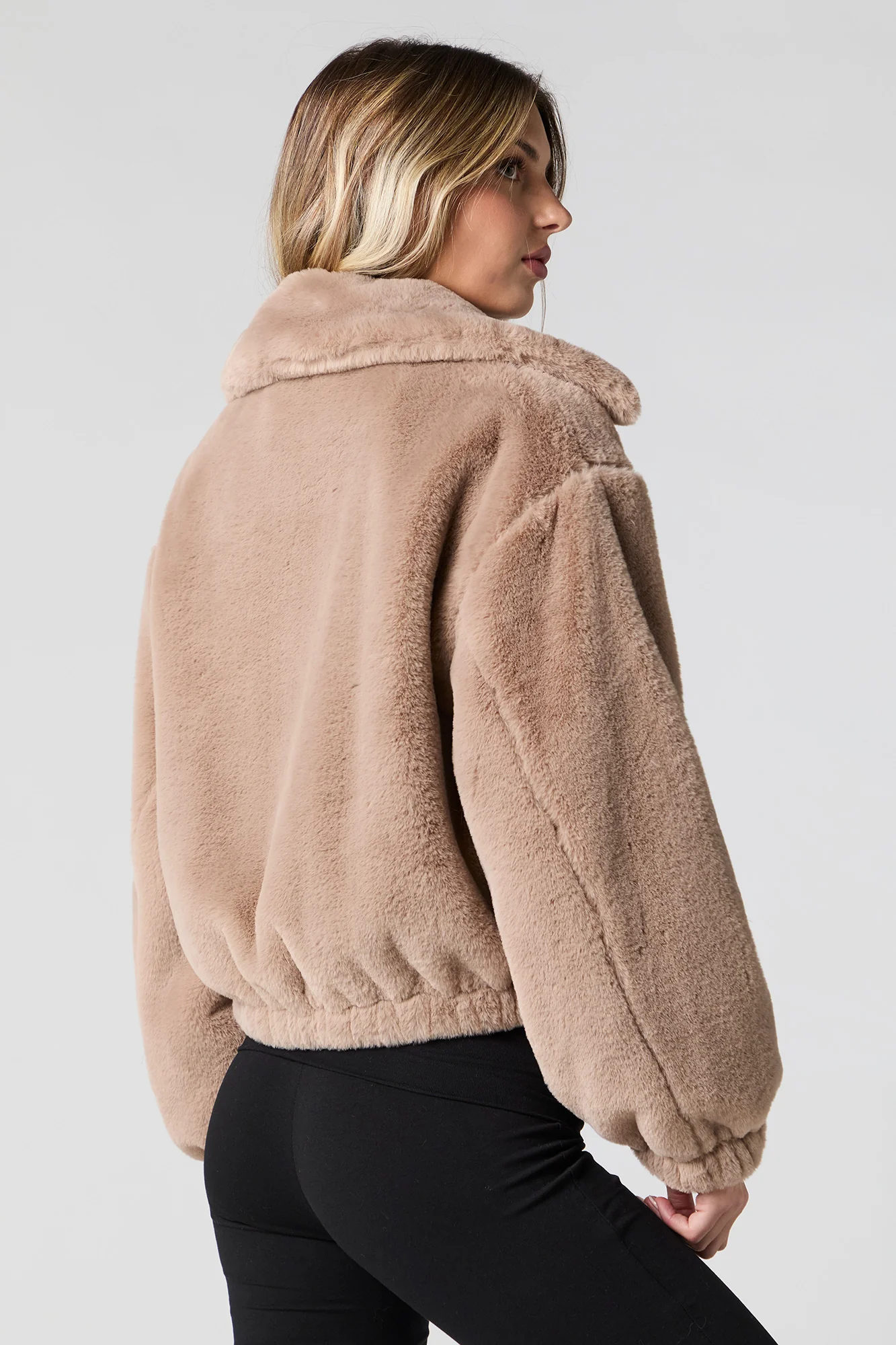Blouson aviateur en similifourrure avec col - Image 8