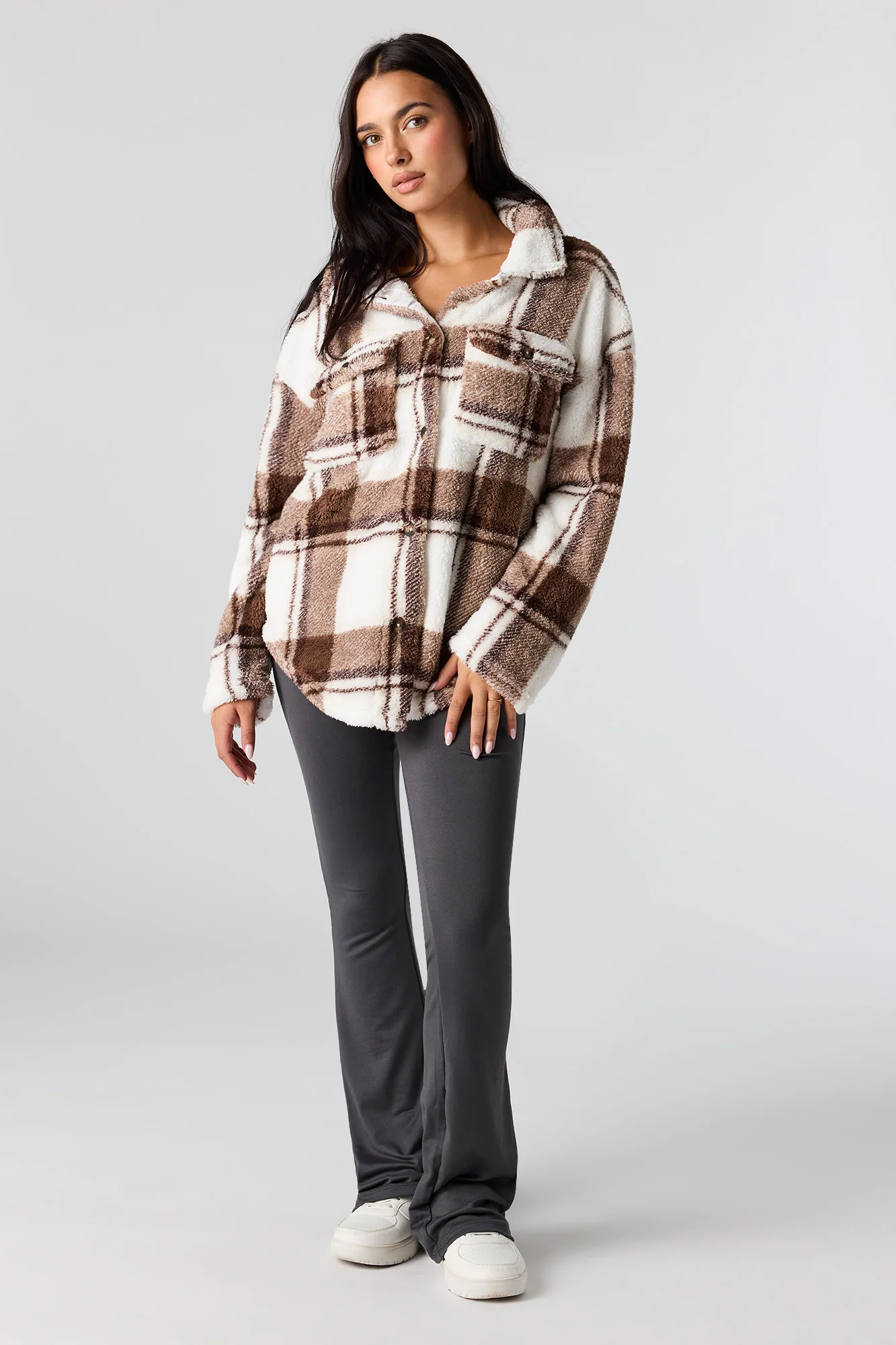 Plaid Sherpa Shacket - Image 3