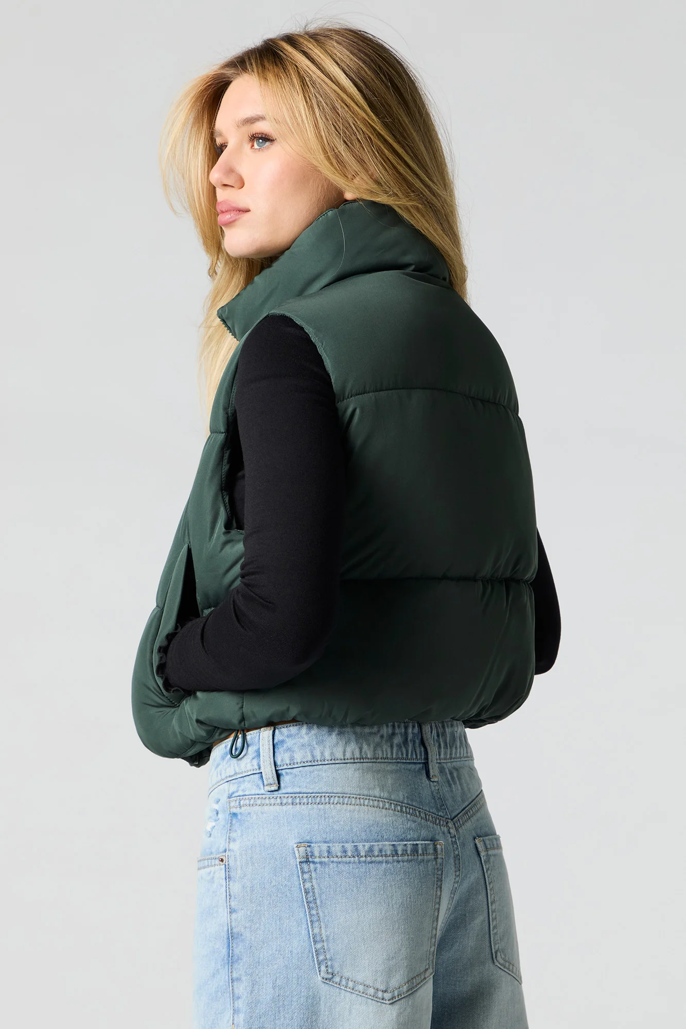 Mock Neck Puffer Vest - Image 15