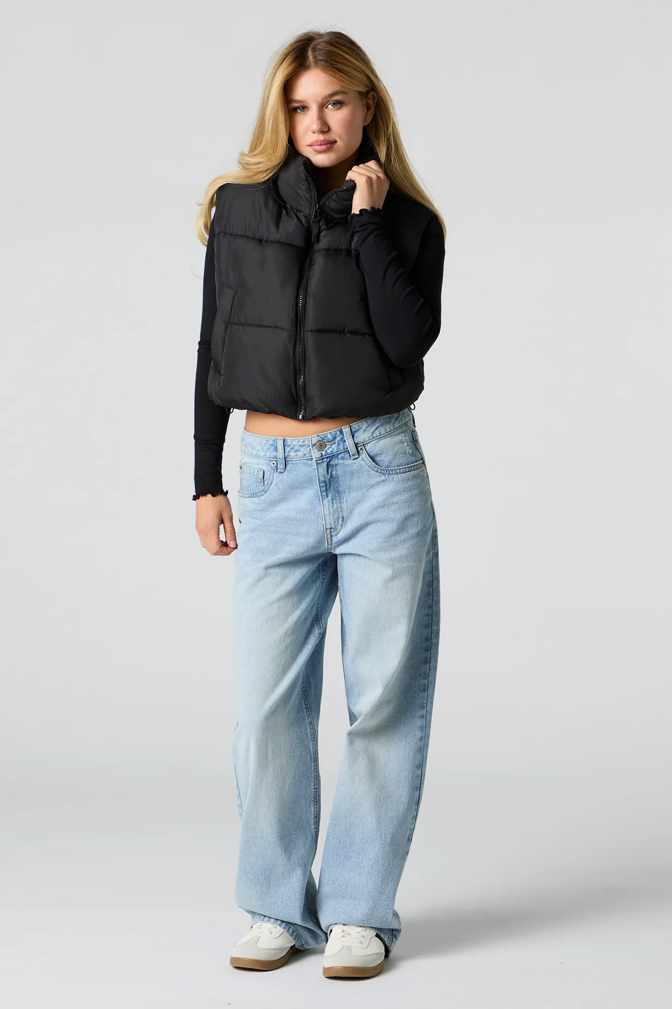 Mock Neck Puffer Vest - Image 3