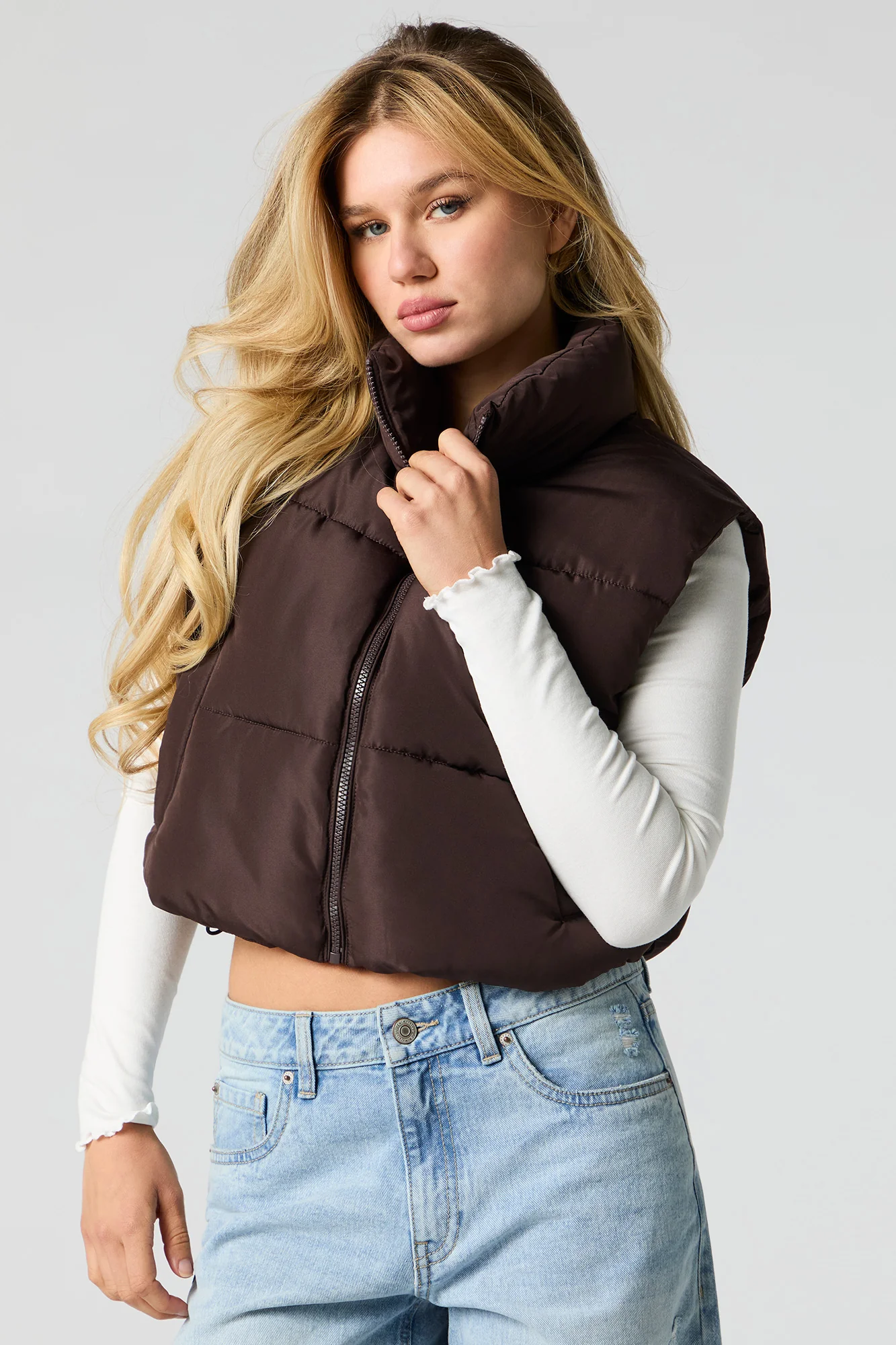 Mock Neck Puffer Vest - Image 4