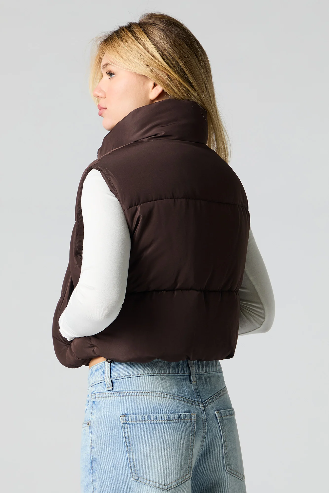Mock Neck Puffer Vest - Image 5