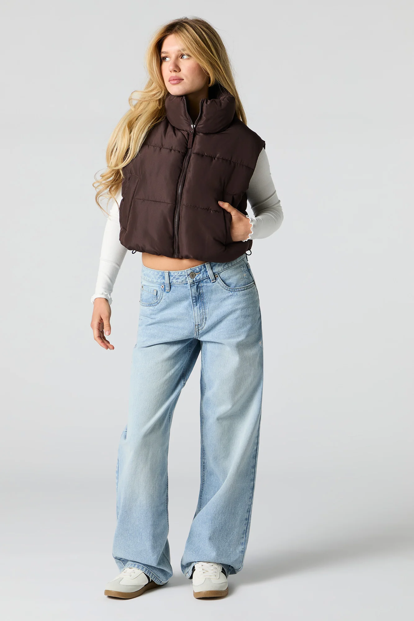 Mock Neck Puffer Vest - Image 6