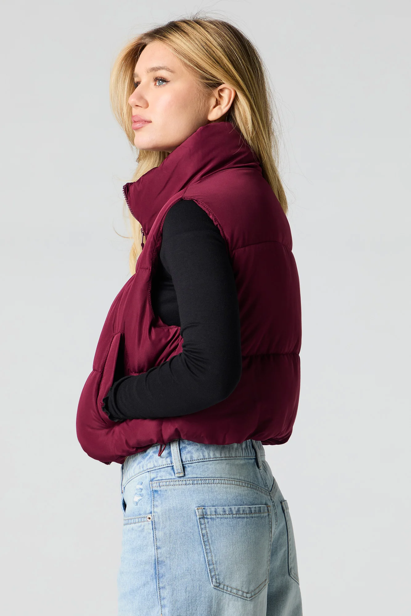 Mock Neck Puffer Vest - Image 8