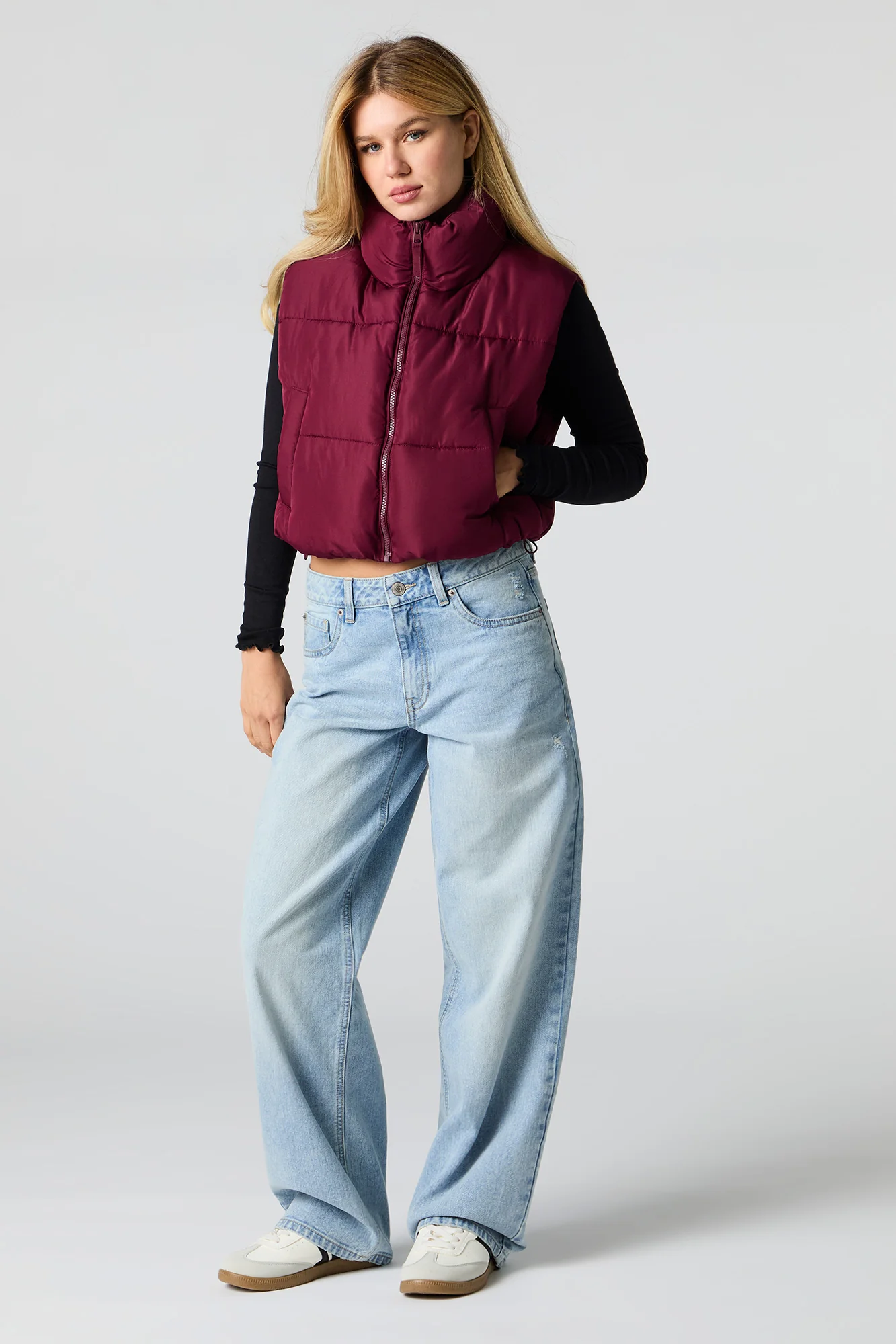 Mock Neck Puffer Vest - Image 9