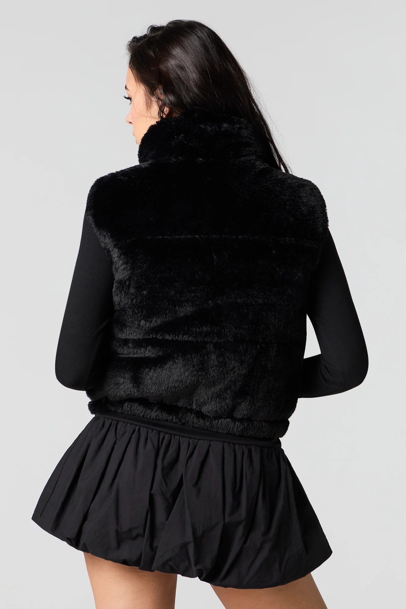 Faux Fur Puffer Vest - Image 2