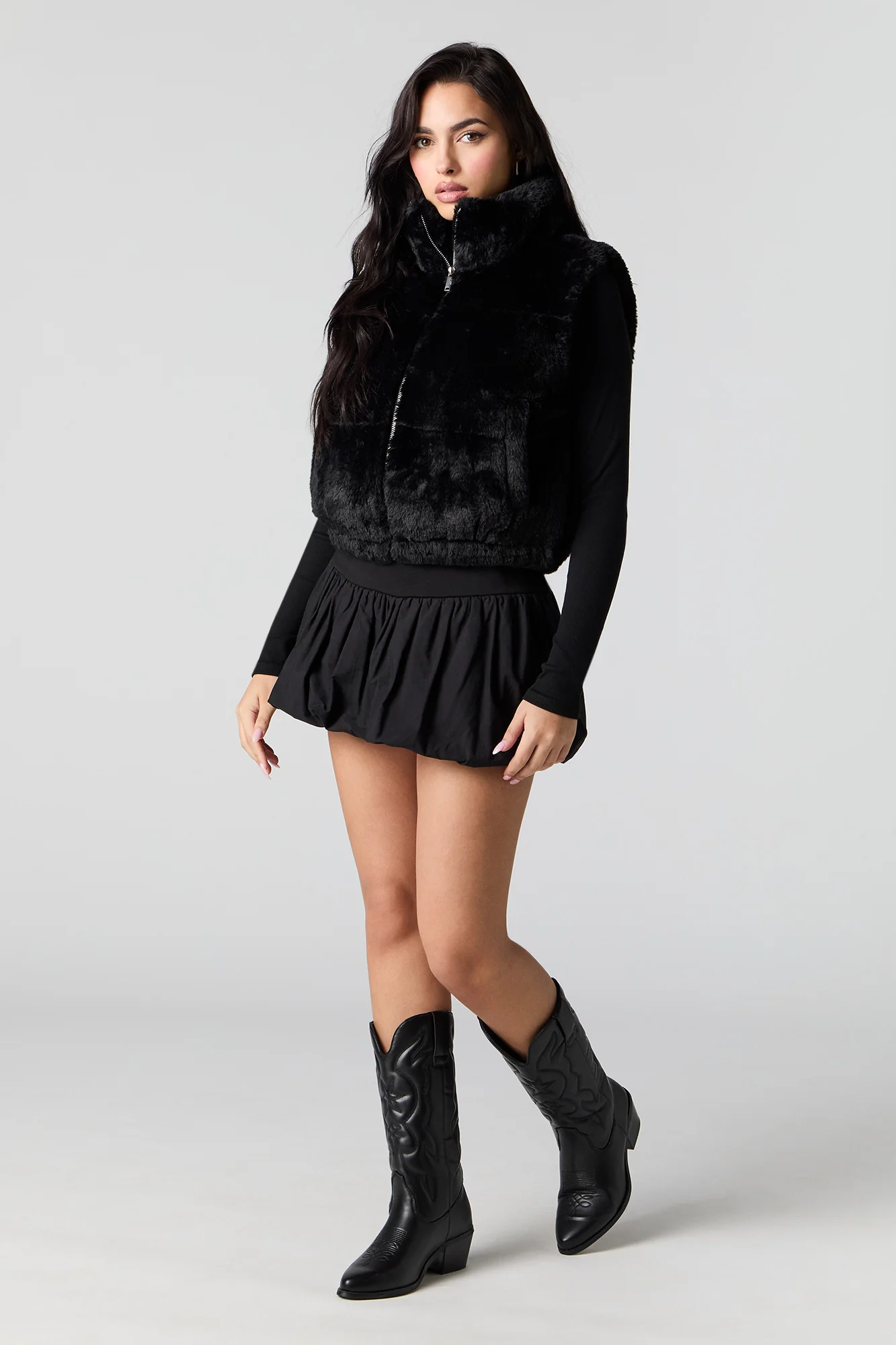 Faux Fur Puffer Vest - Image 3