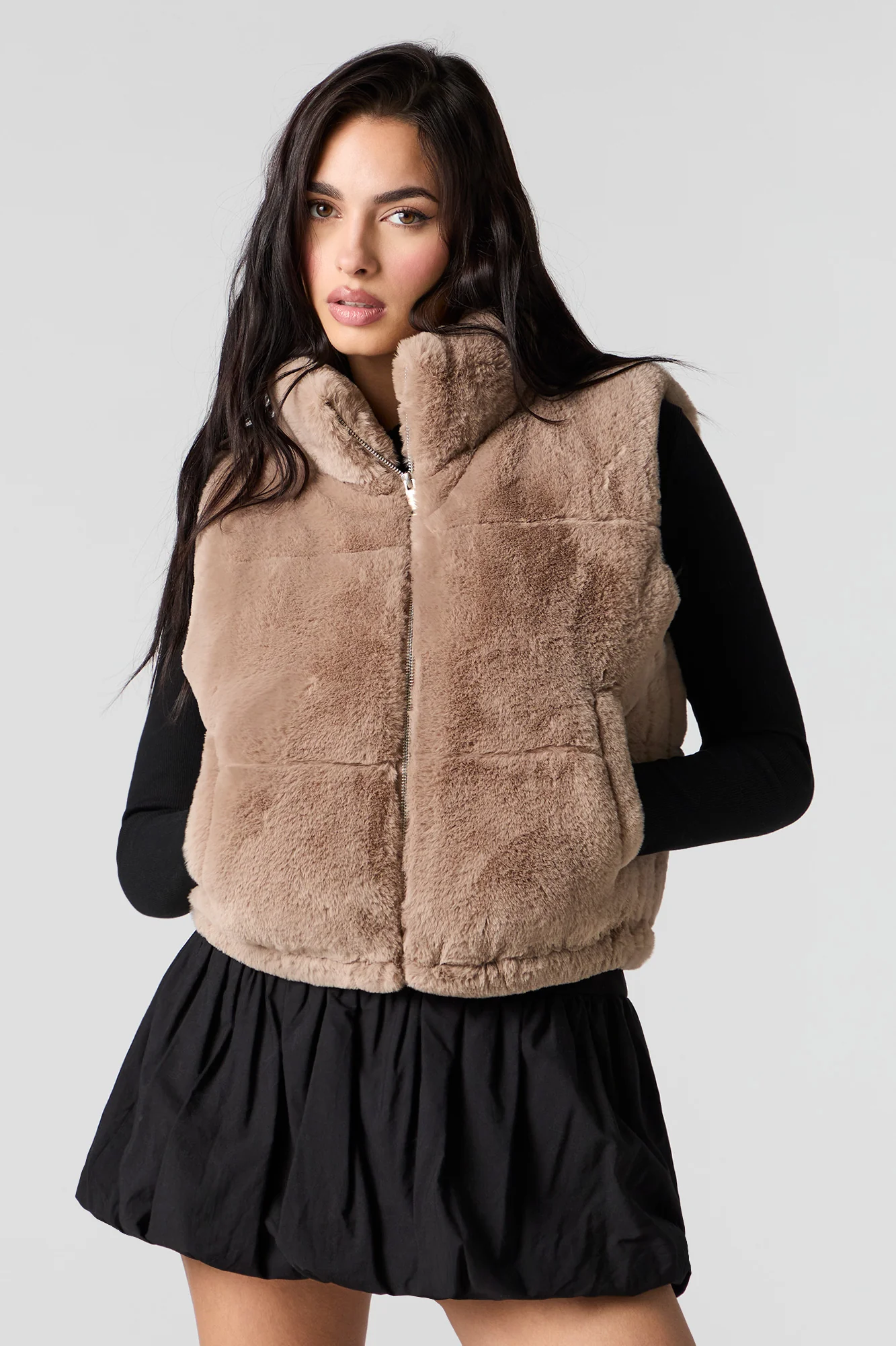 Faux Fur Puffer Vest - Image 4