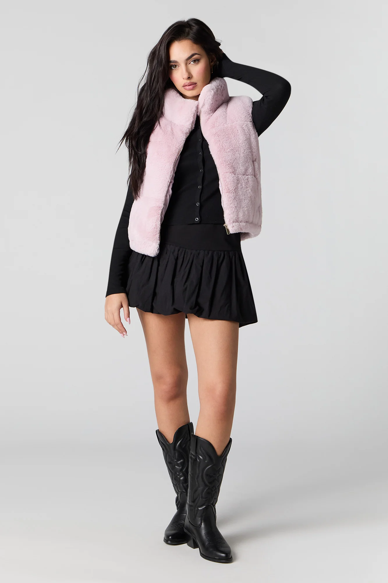 Faux Fur Puffer Vest - Image 9
