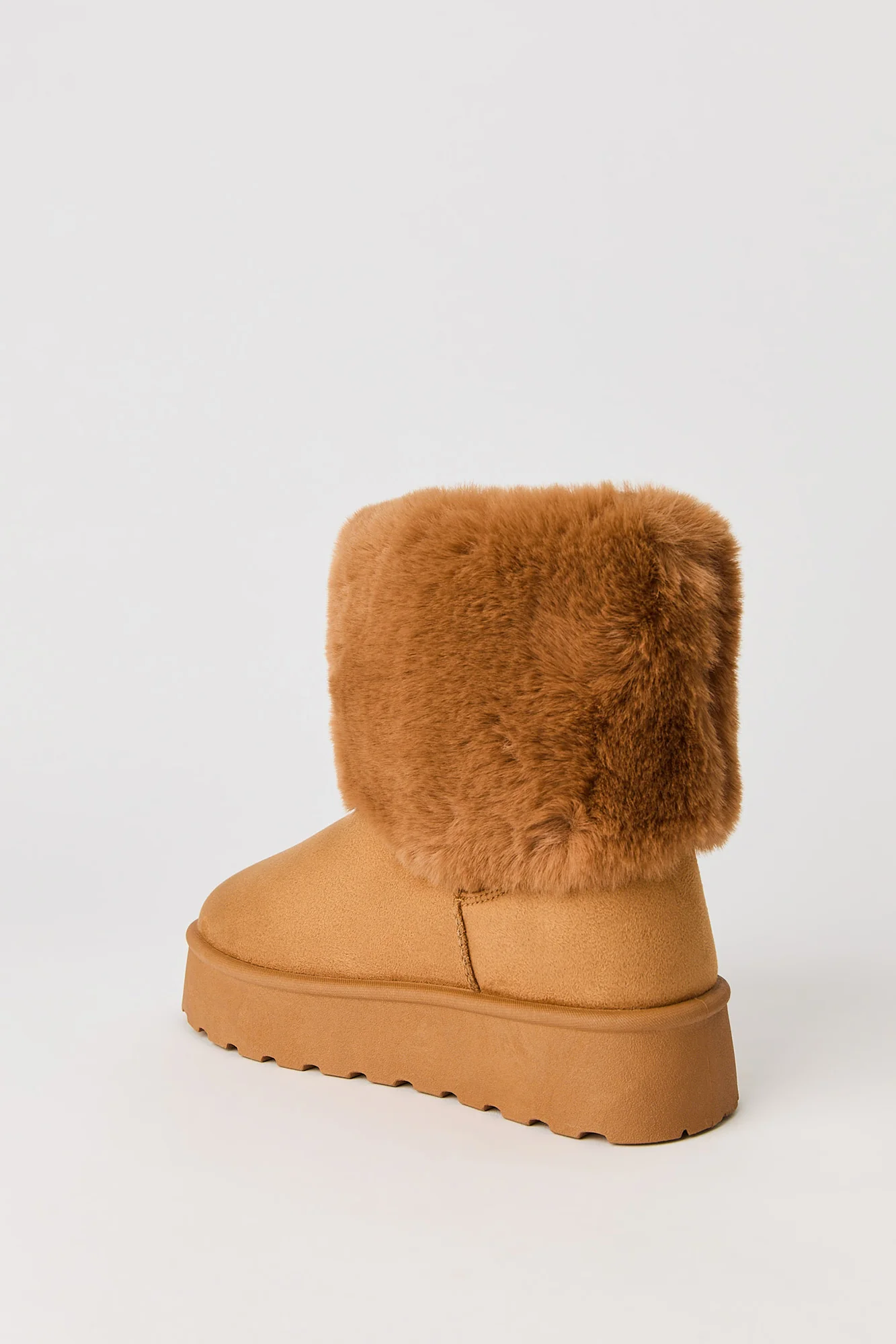 Faux Fur Lined Platform Ankle Booties - Image 3