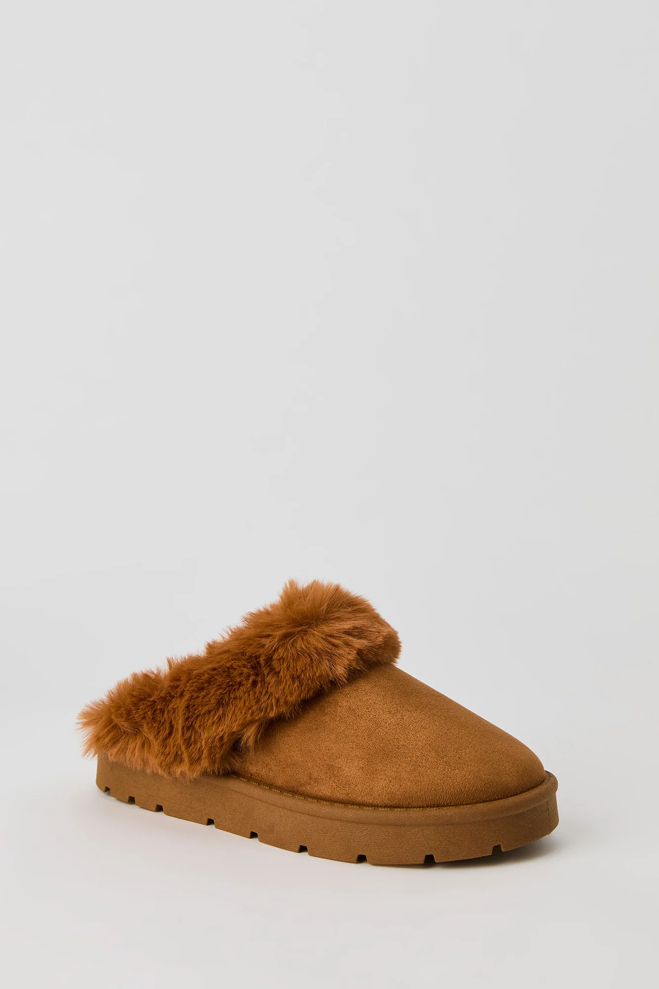Faux Fur Collared Platform Slipper Booties - Image 3
