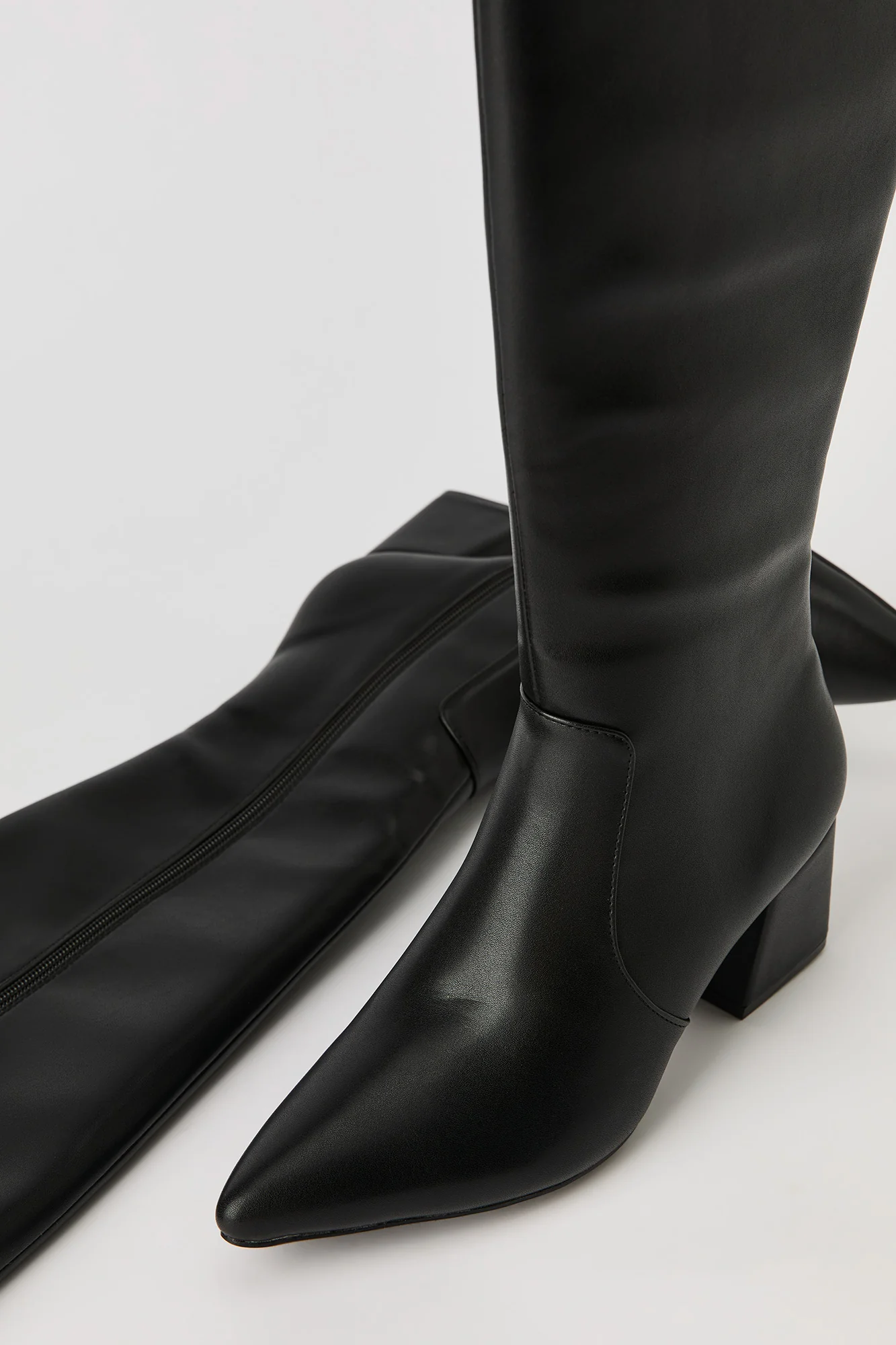 Faux Leather Block Heel Boot - Image 8