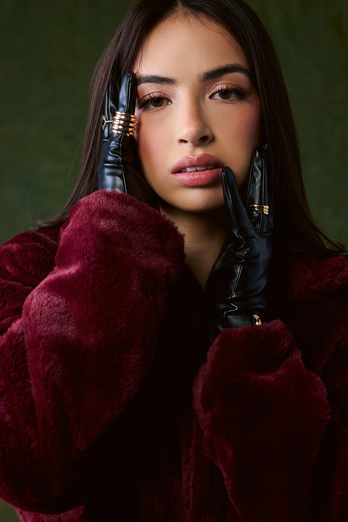Faux Leather Gloves