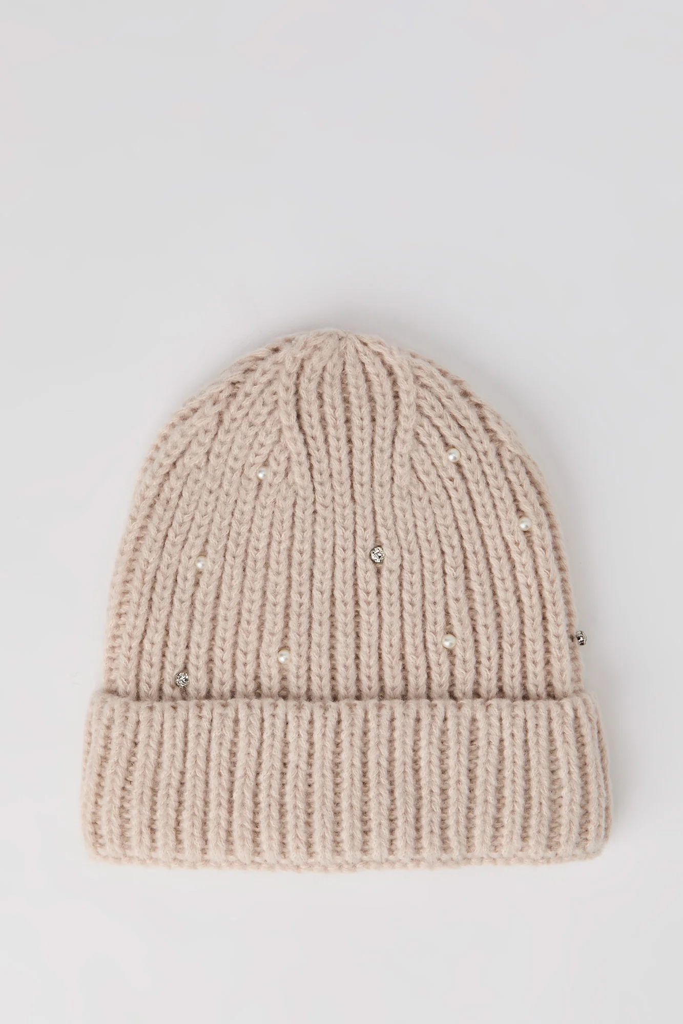 Rhinestone Pearl Beanie & Scarf Set - Image 3