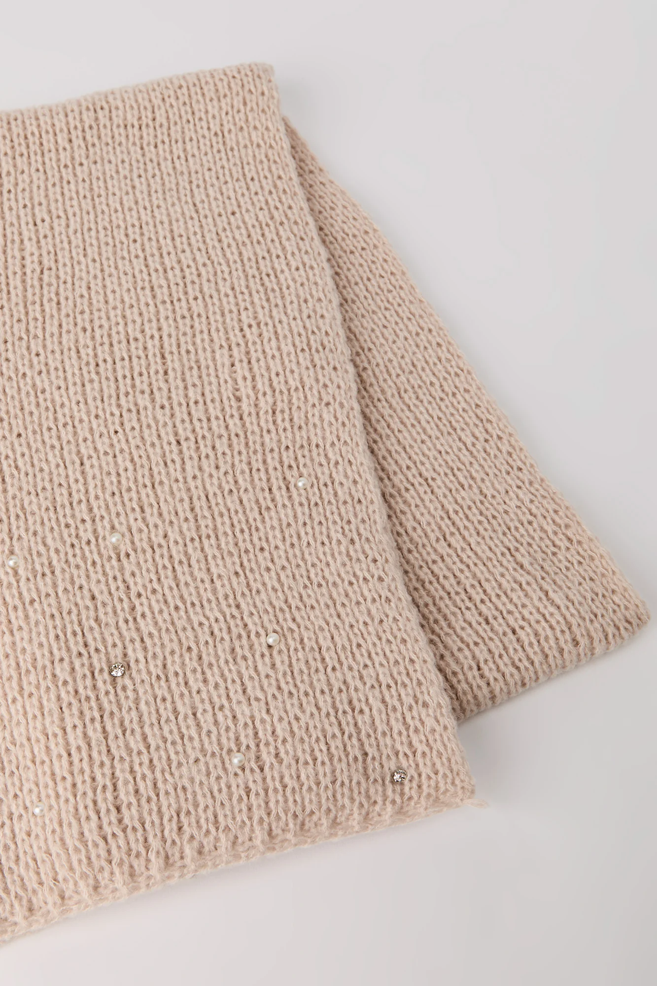 Rhinestone Pearl Beanie & Scarf Set - Image 4