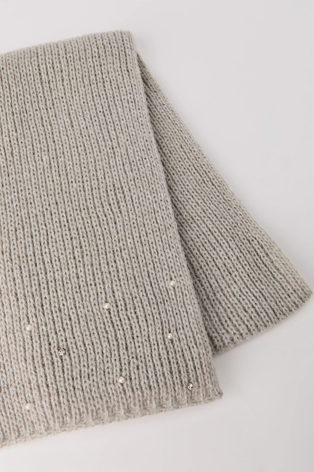 Rhinestone Pearl Beanie & Scarf Set - Image 8