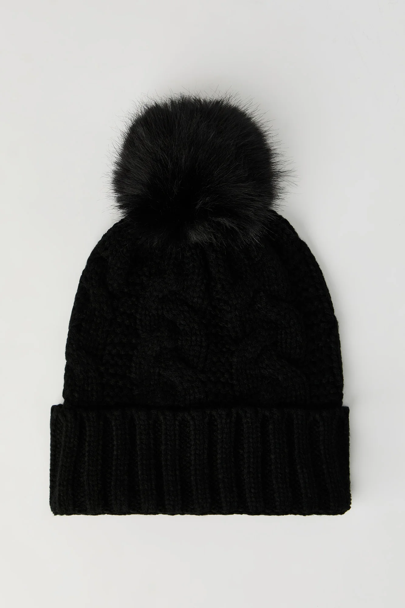 Cable Knit Pom Pom Beanie - Image 2