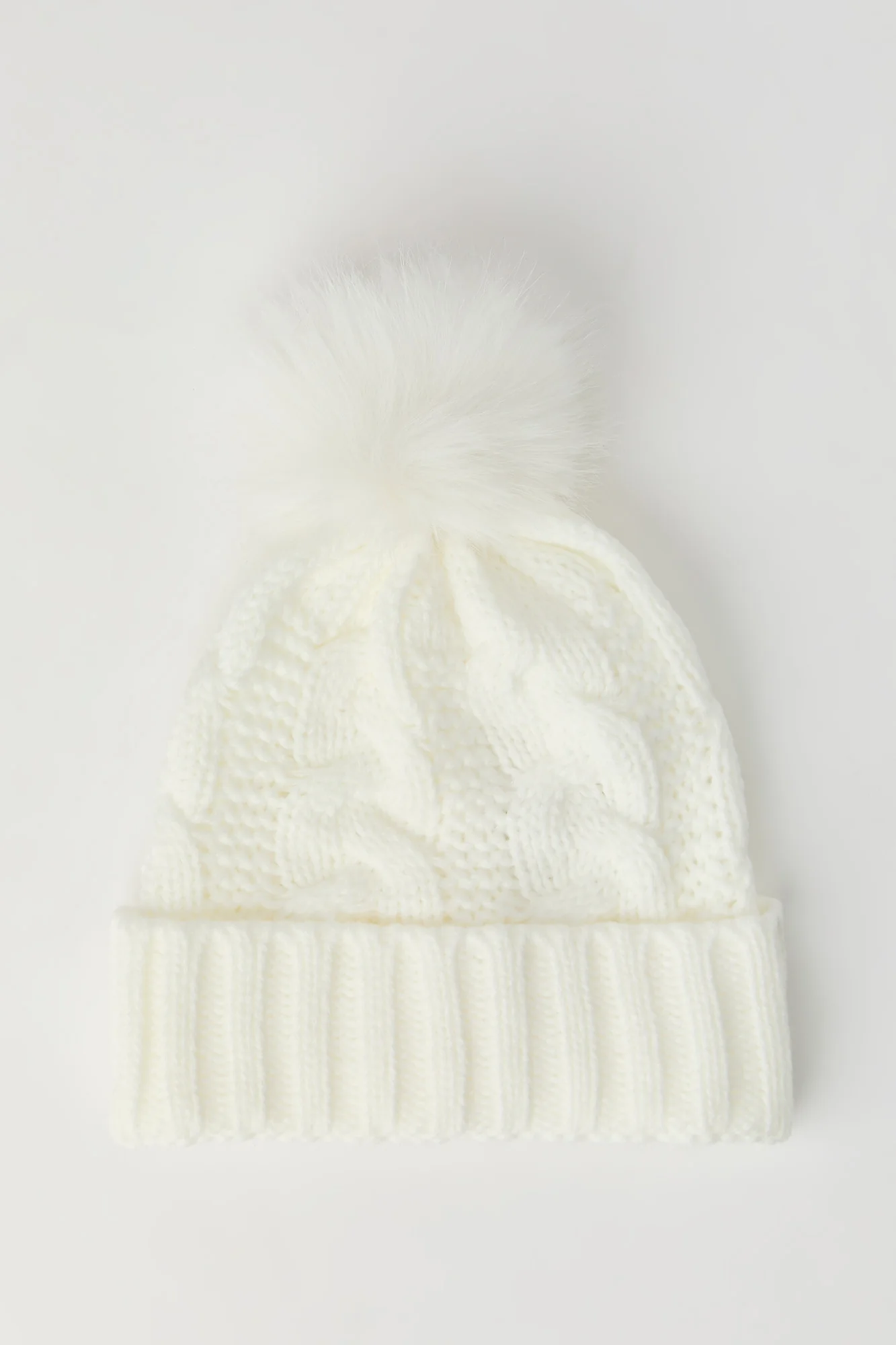 Cable Knit Pom Pom Beanie - Image 4
