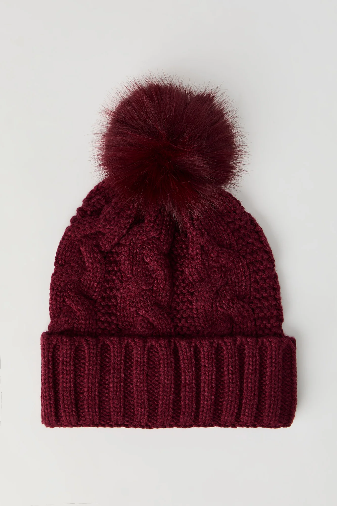 Cable Knit Pom Pom Beanie - Image 7
