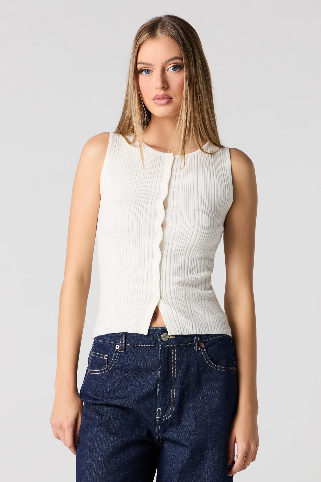 Veste boutonnée en tricot côtelé - Image 5