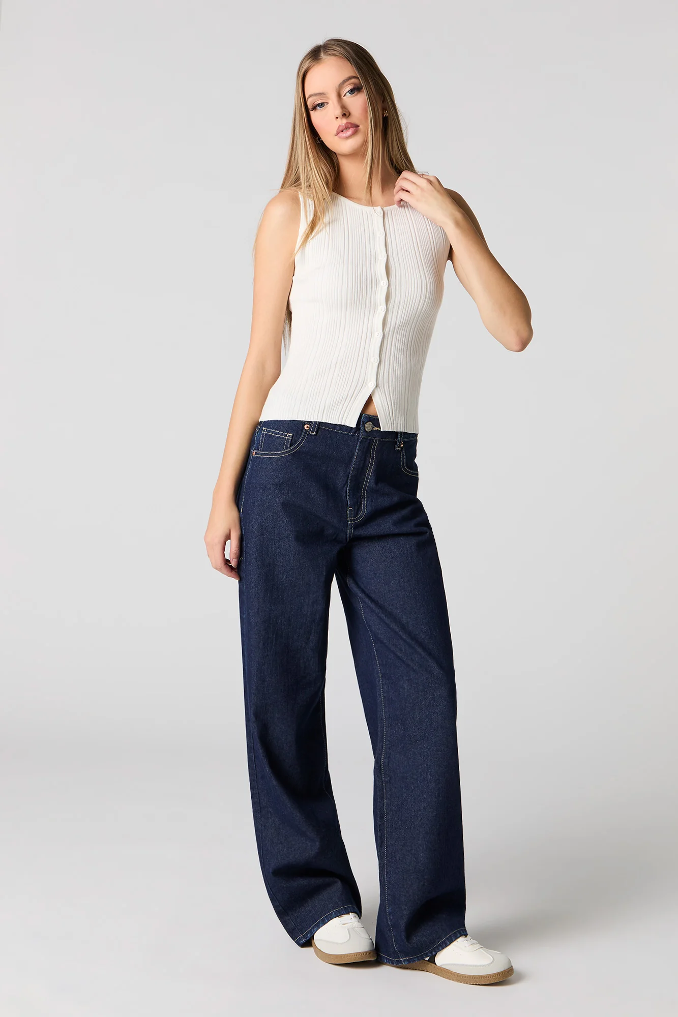 Veste boutonnée en tricot côtelé - Image 7