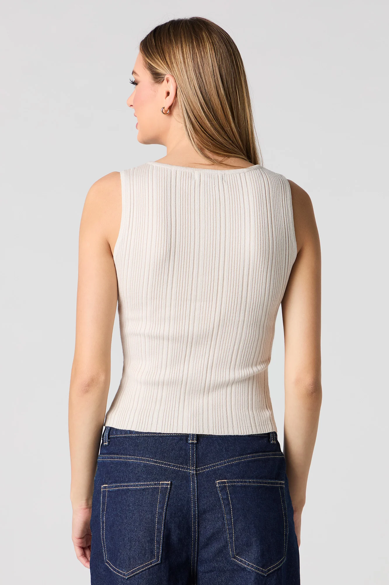 Veste boutonnée en tricot côtelé - Image 8