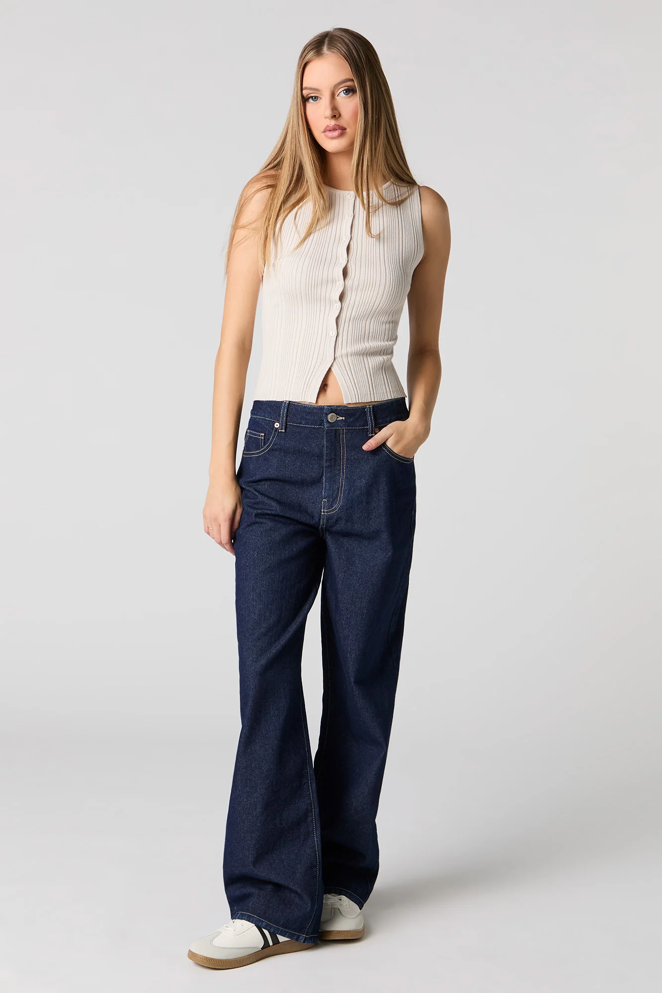 Veste boutonnée en tricot côtelé - Image 9