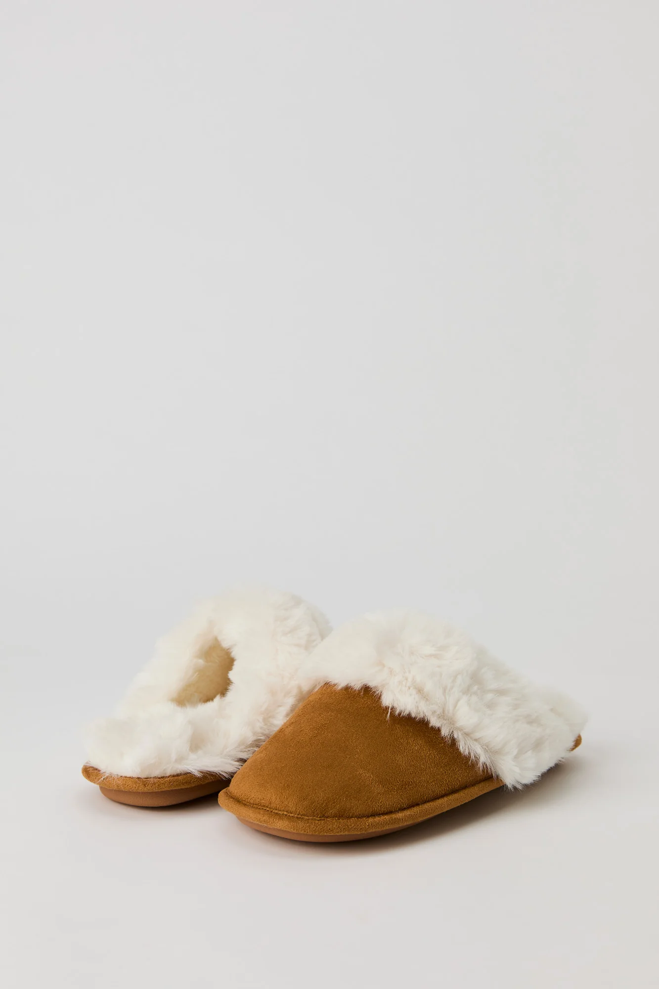 Faux Fur Collared Slippers