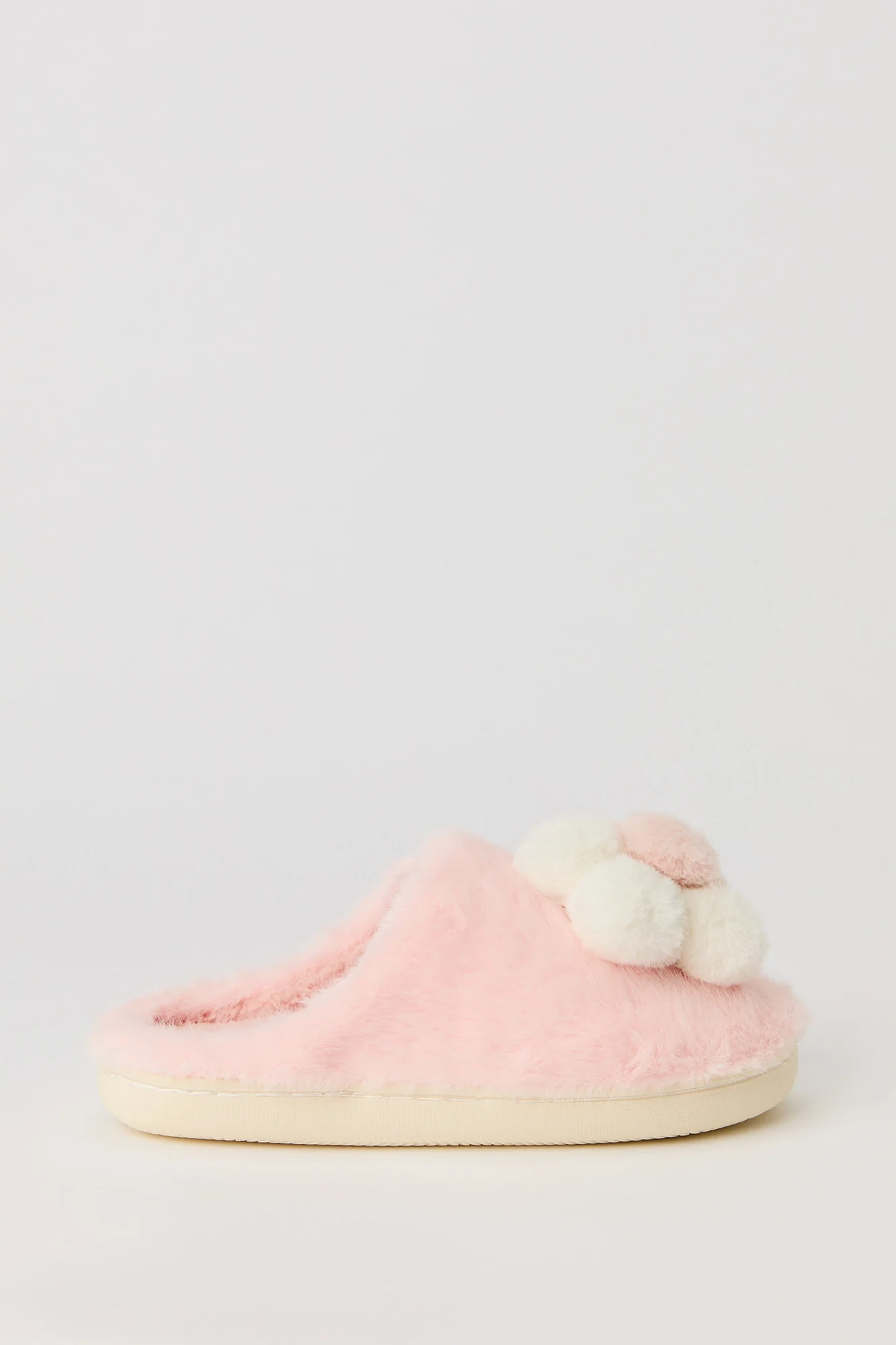 Pantoufles avec fleur en similifourrure
