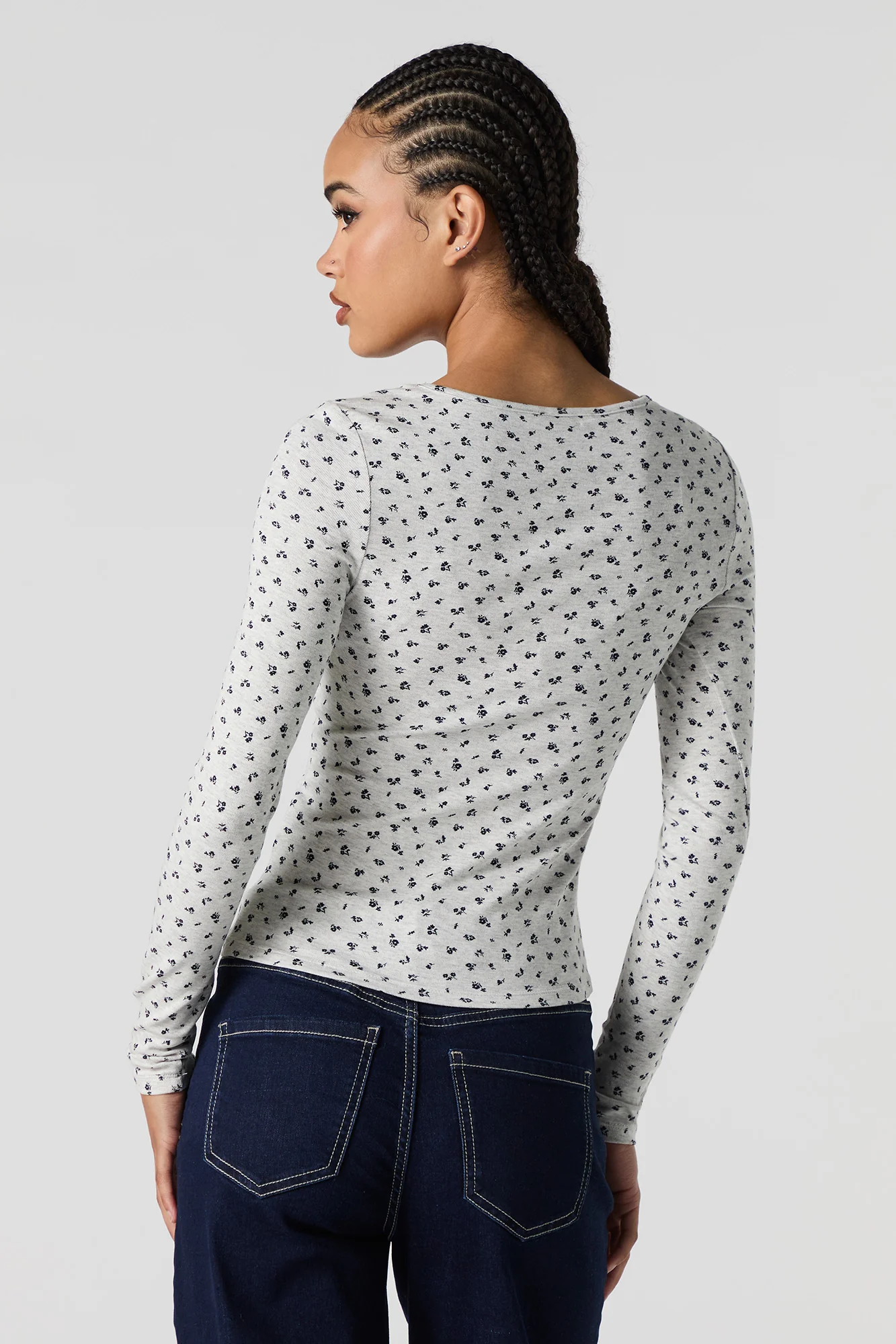 Ribbed Square Neck Long Sleeve Top - Image 11