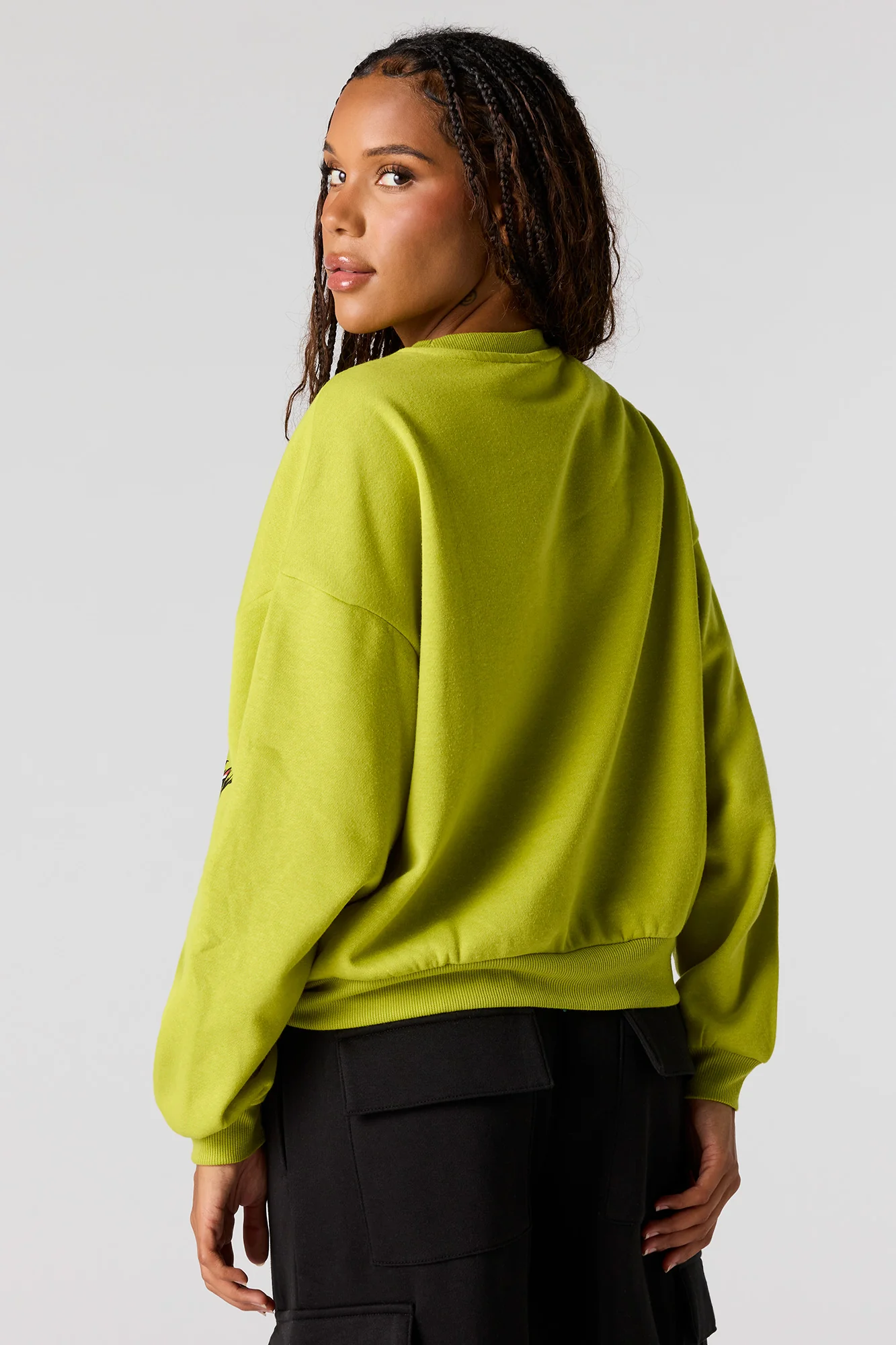 Grinch Christmas Graphic Fleece Sweatshirt - Image 8