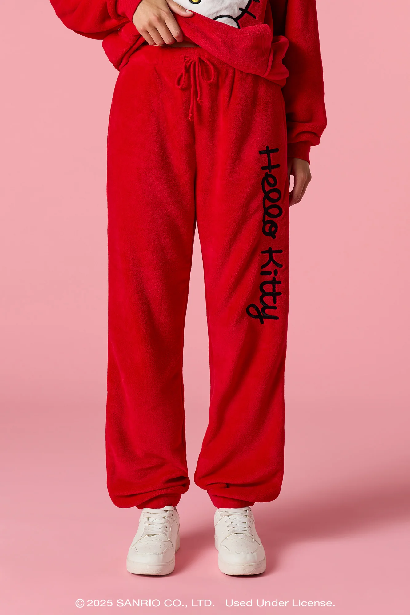 Hello Kitty® Holiday Embroidered Plush Jogger - Image 5
