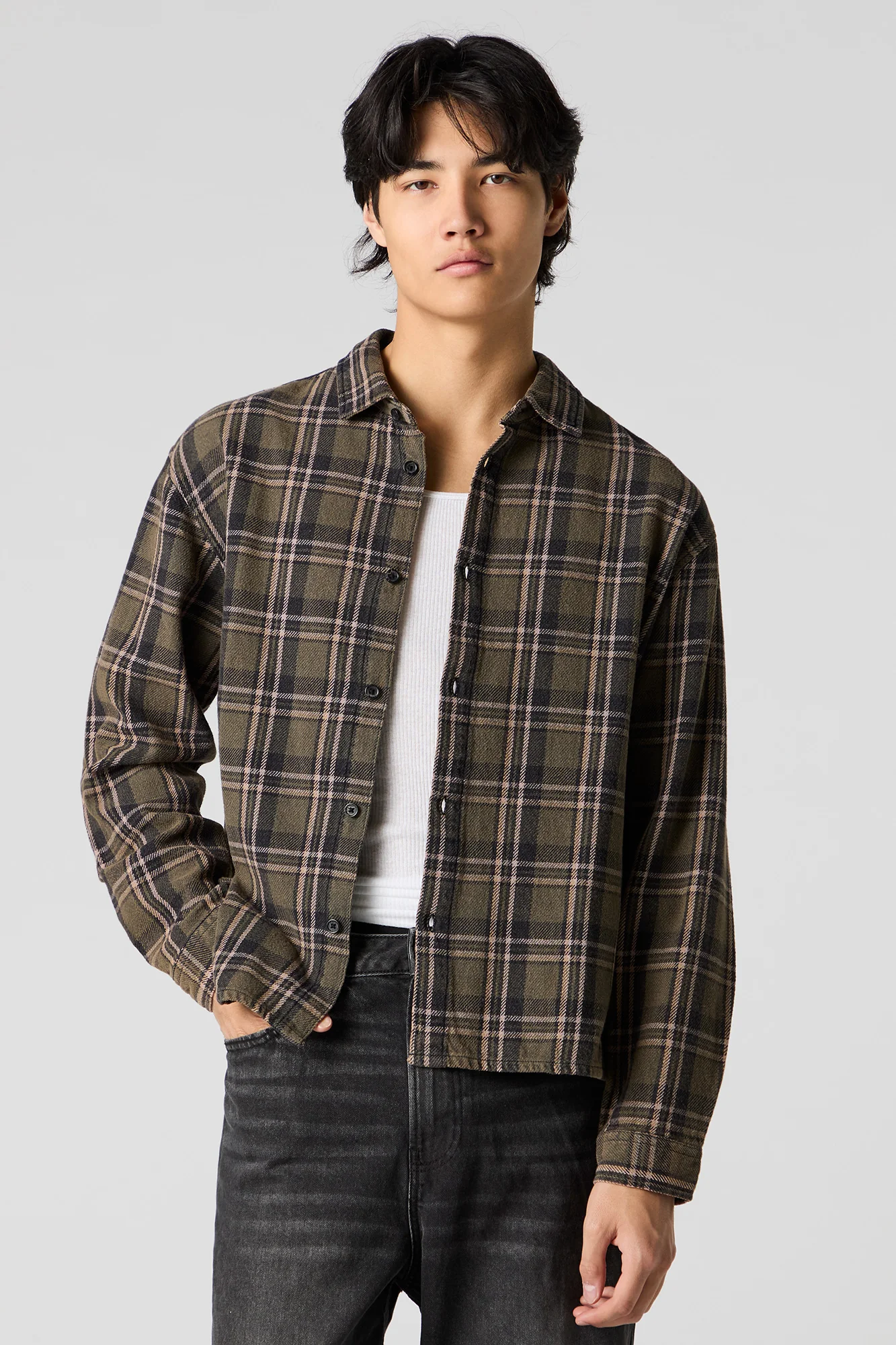 Plaid Button-Up Top
