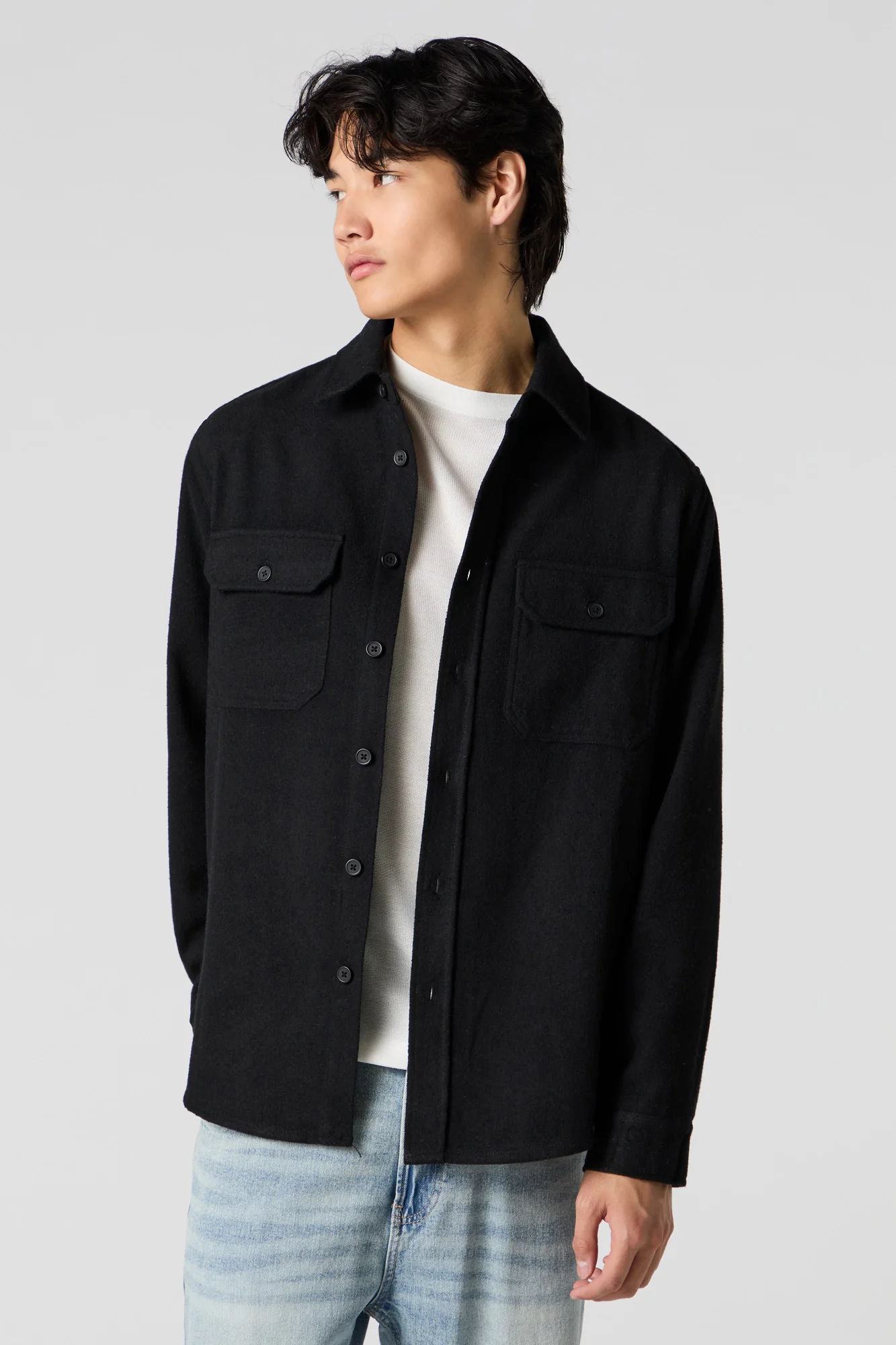 Flannel Long Sleeve Button-Up Top - Image 4