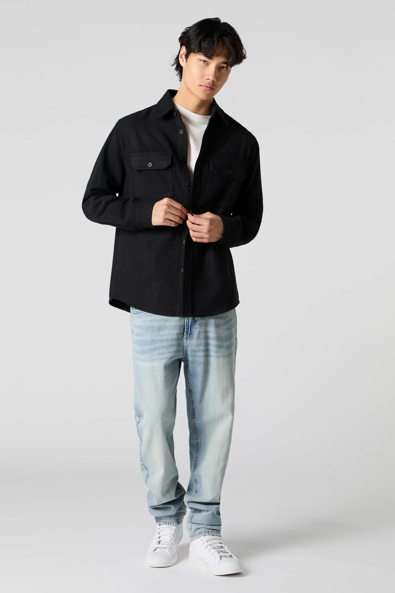 Flannel Long Sleeve Button-Up Top - Image 6