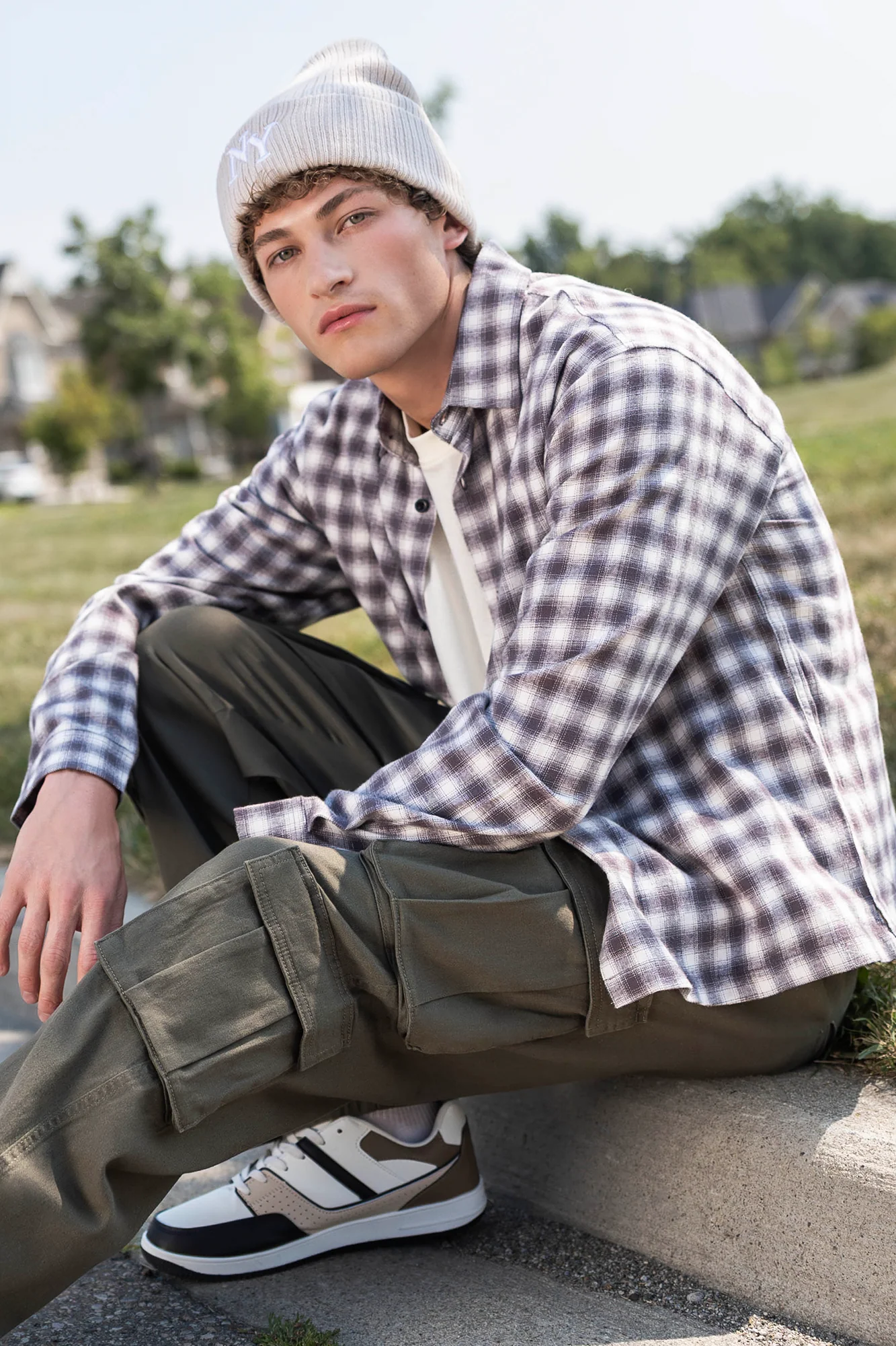 Plaid Flannel Boxy Button-Up Top