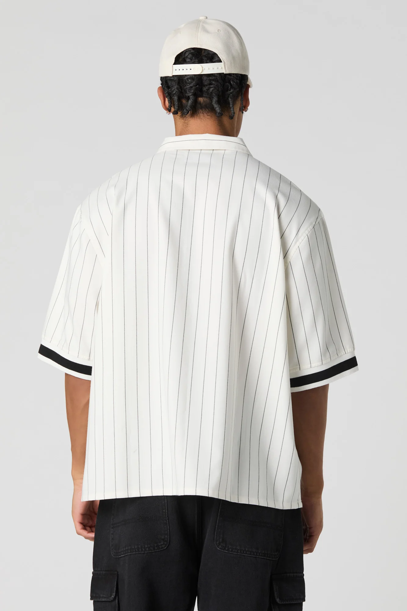 City Graphic Pinstriped Button-Up Top - Image 2