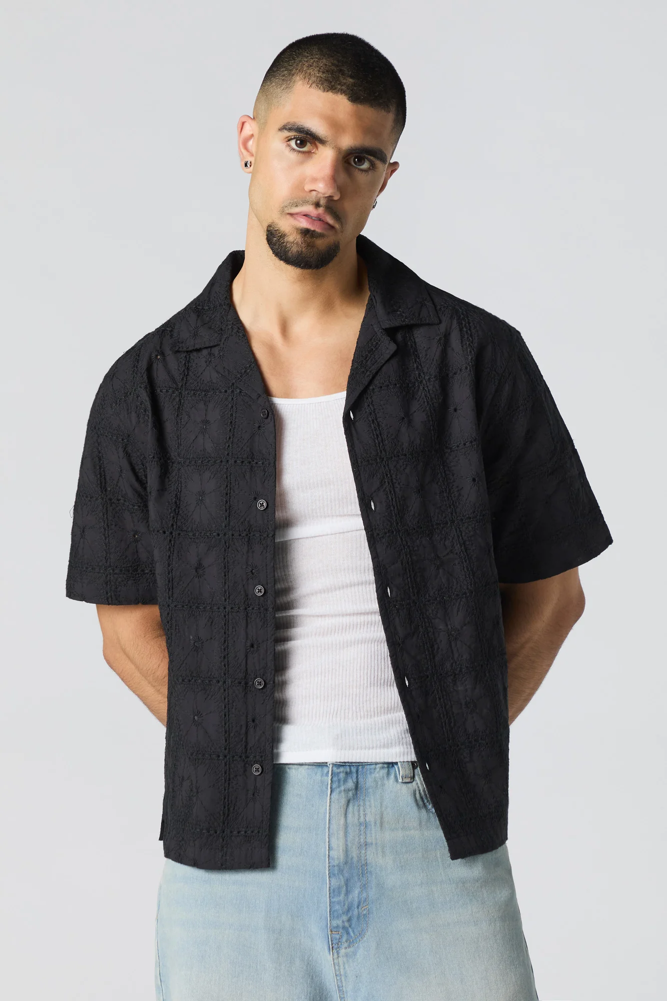 Floral Embroidered Button-Up Top - Image 4