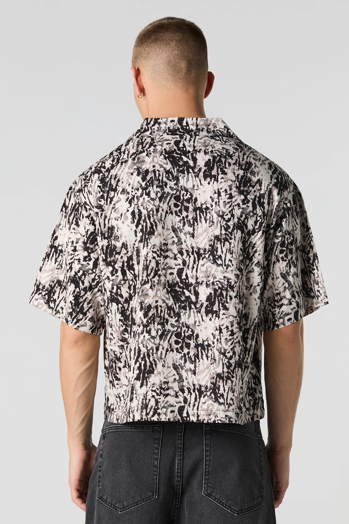 Printed Boxy Button-Up Top - Image 8