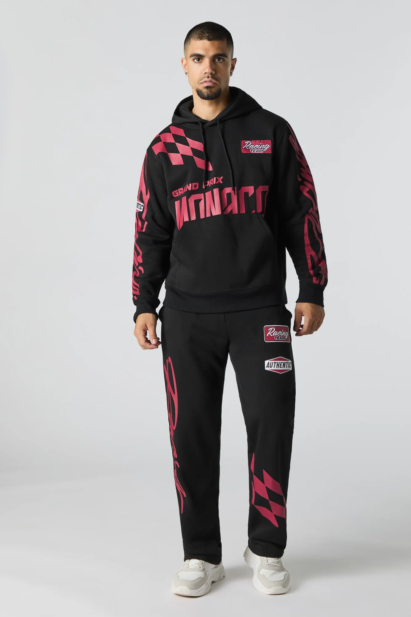 Racing Team Embroidered Graphic Fleece Hoodie - Image 6