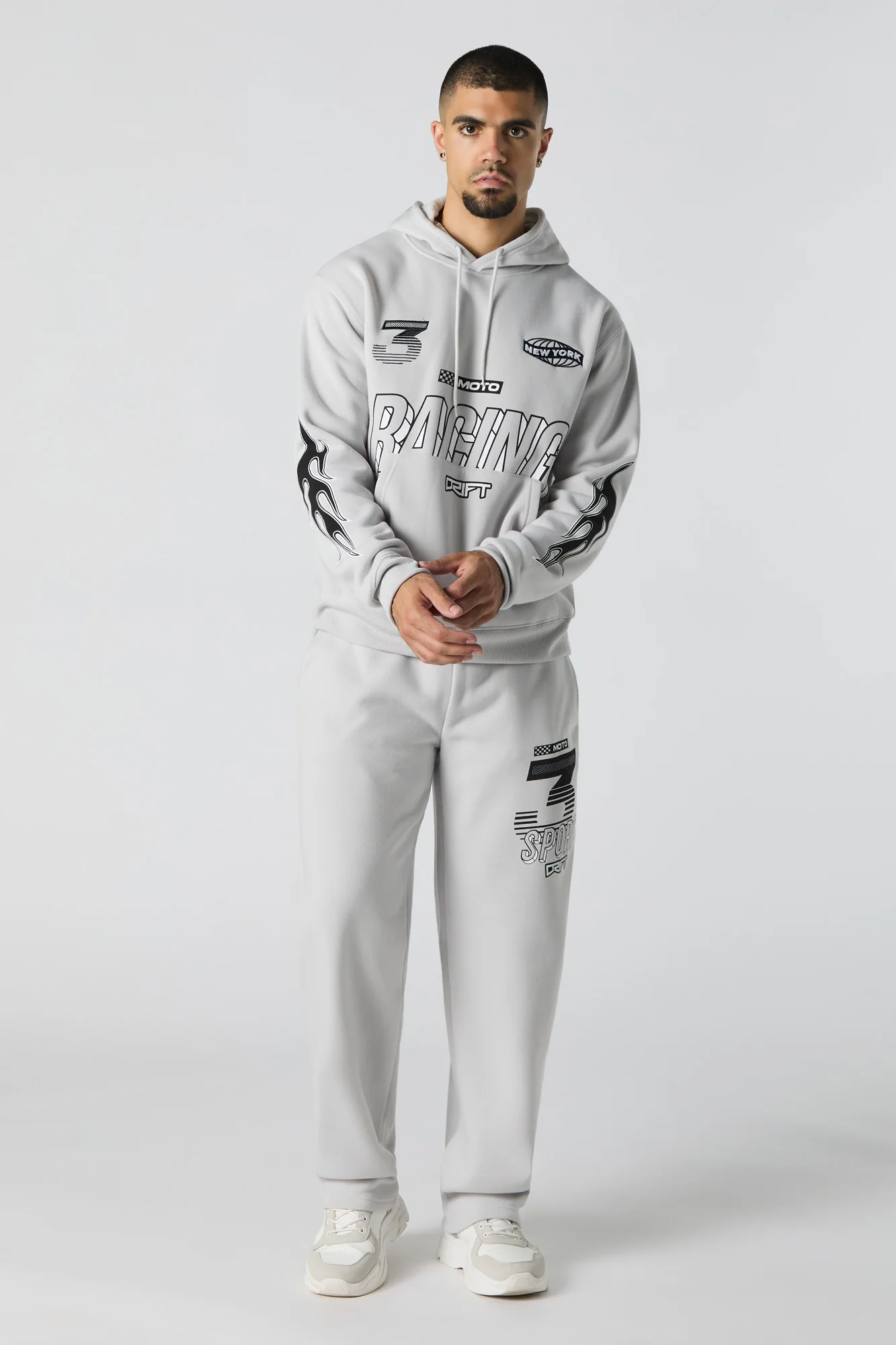 Racing Team Embroidered Graphic Fleece Hoodie - Image 9