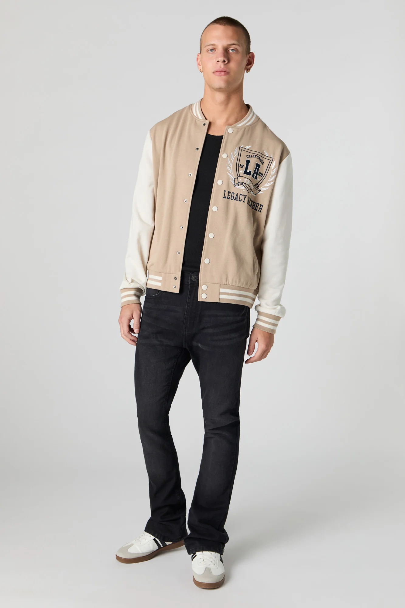 Blouson de style universitaire en molleton avec motif brodé - Image 11