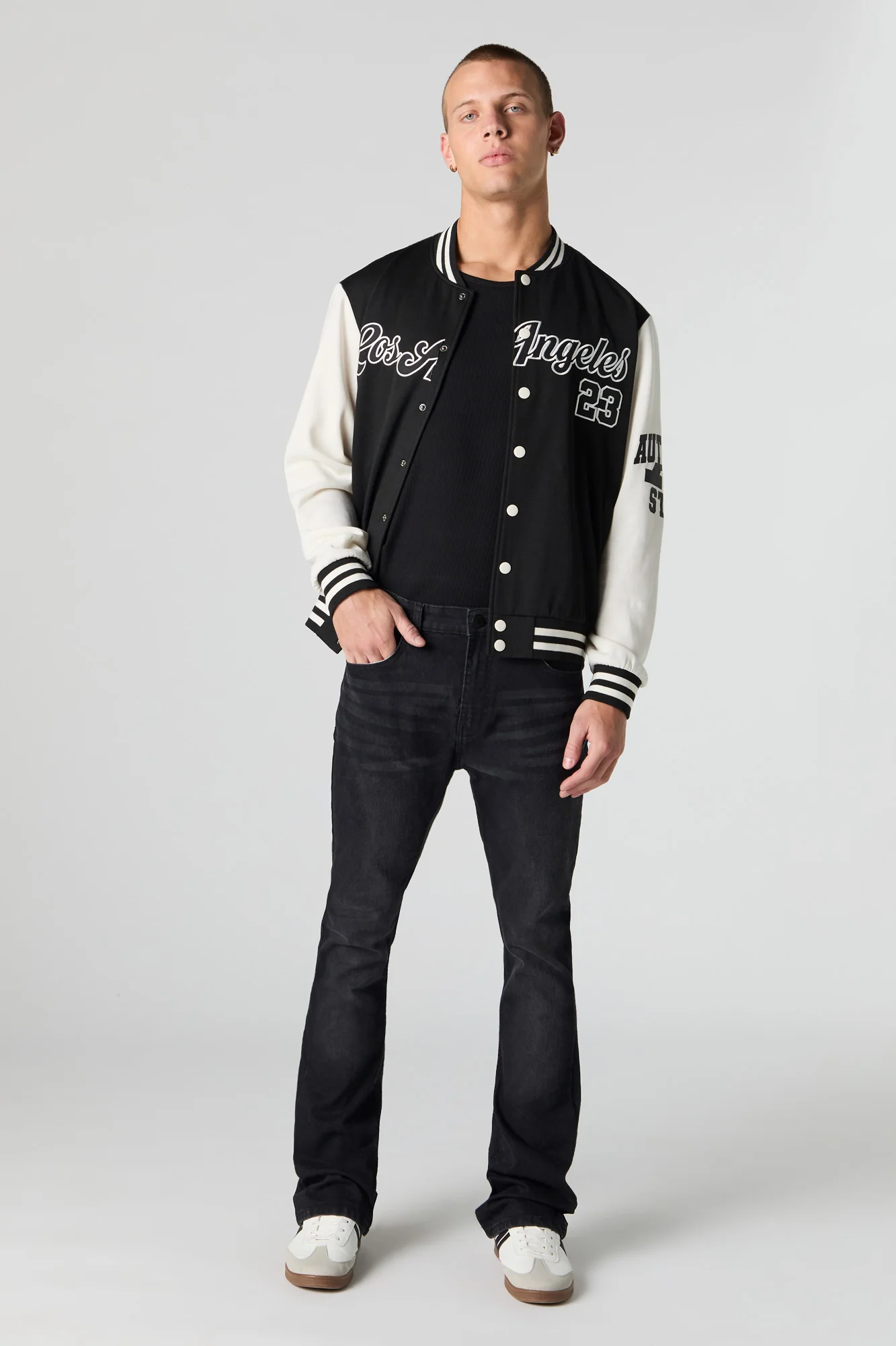 Blouson de style universitaire en molleton avec motif brodé - Image 7