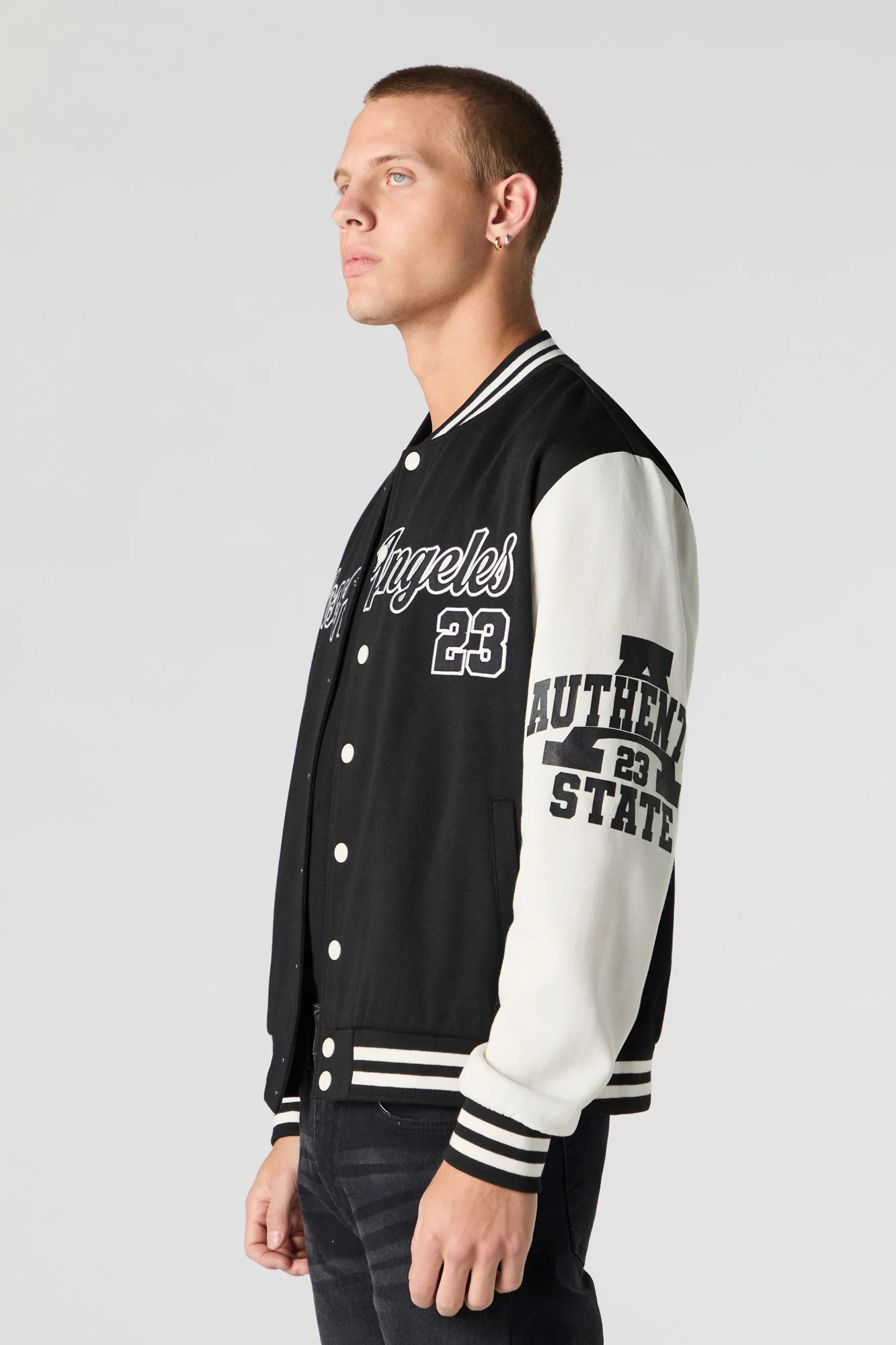 Blouson de style universitaire en molleton avec motif brodé - Image 8