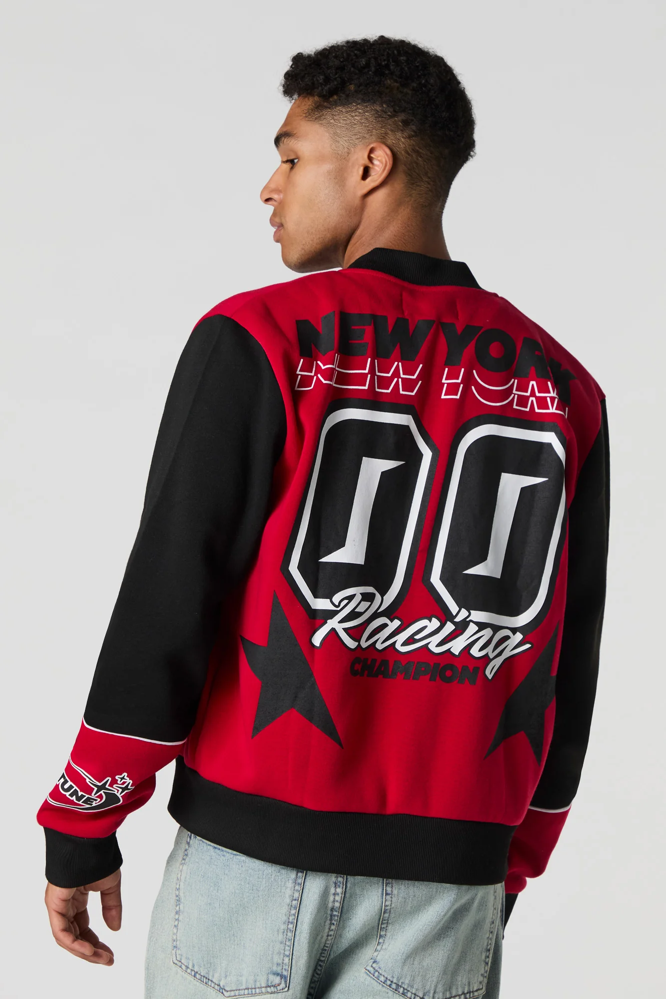 Blouson de course en molleton avec motif brodé New York - Image 2