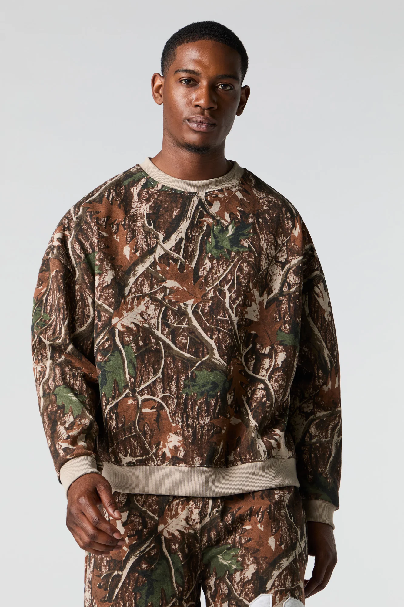 Camo Boxy Fleece Sweatshirt - Image 4